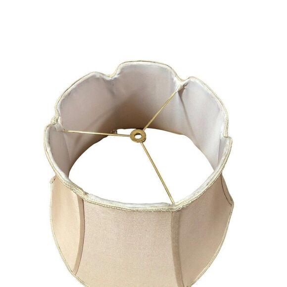 Vintage Royal Designs Tapered Drum V-Notch Beige Lamp Shade Set Of 2 - Picture 4 of 5